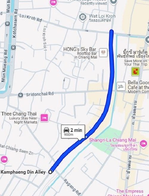 Kamphaengdin Road Massage Parlors Map