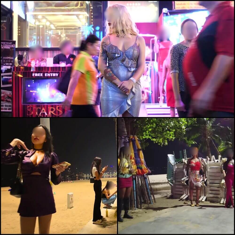 African Russian and Thai Street Hookers in Pattaya