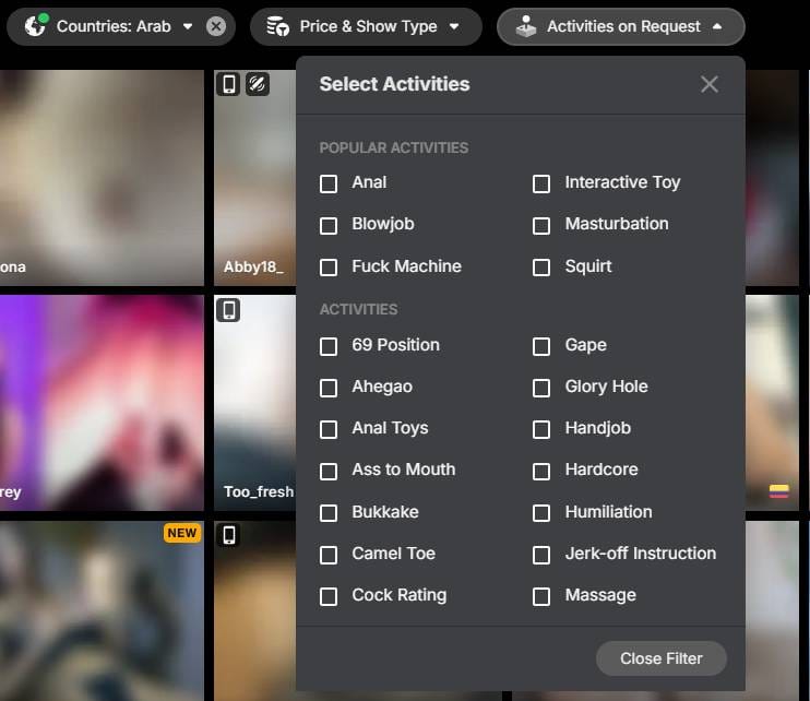 Kink Search on StripChat