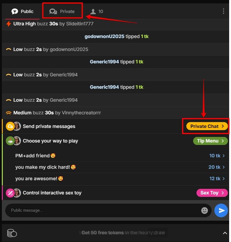 Private Shows on StripChat